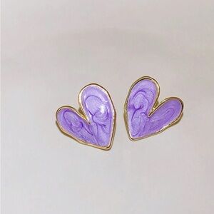 Purple Heart Earrings